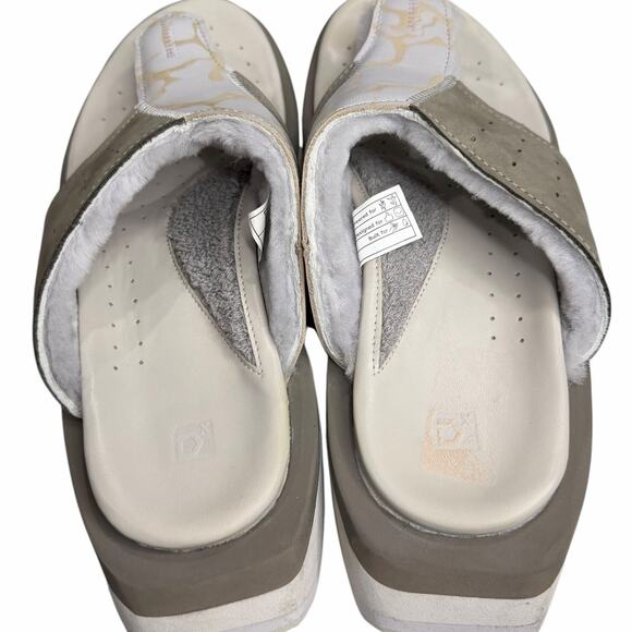 Deckers X Lab Gldtr Slide Sandal Men 10 Gray Beige Flip Flops Recovery Comfort - Picture 9 of 13